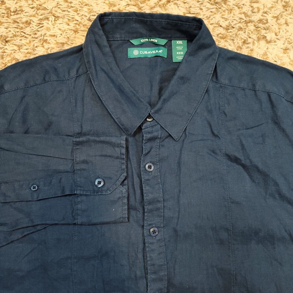 Cubavera Men‎ Size XXL Long Sleeve Button Up 100% Linen Shirt